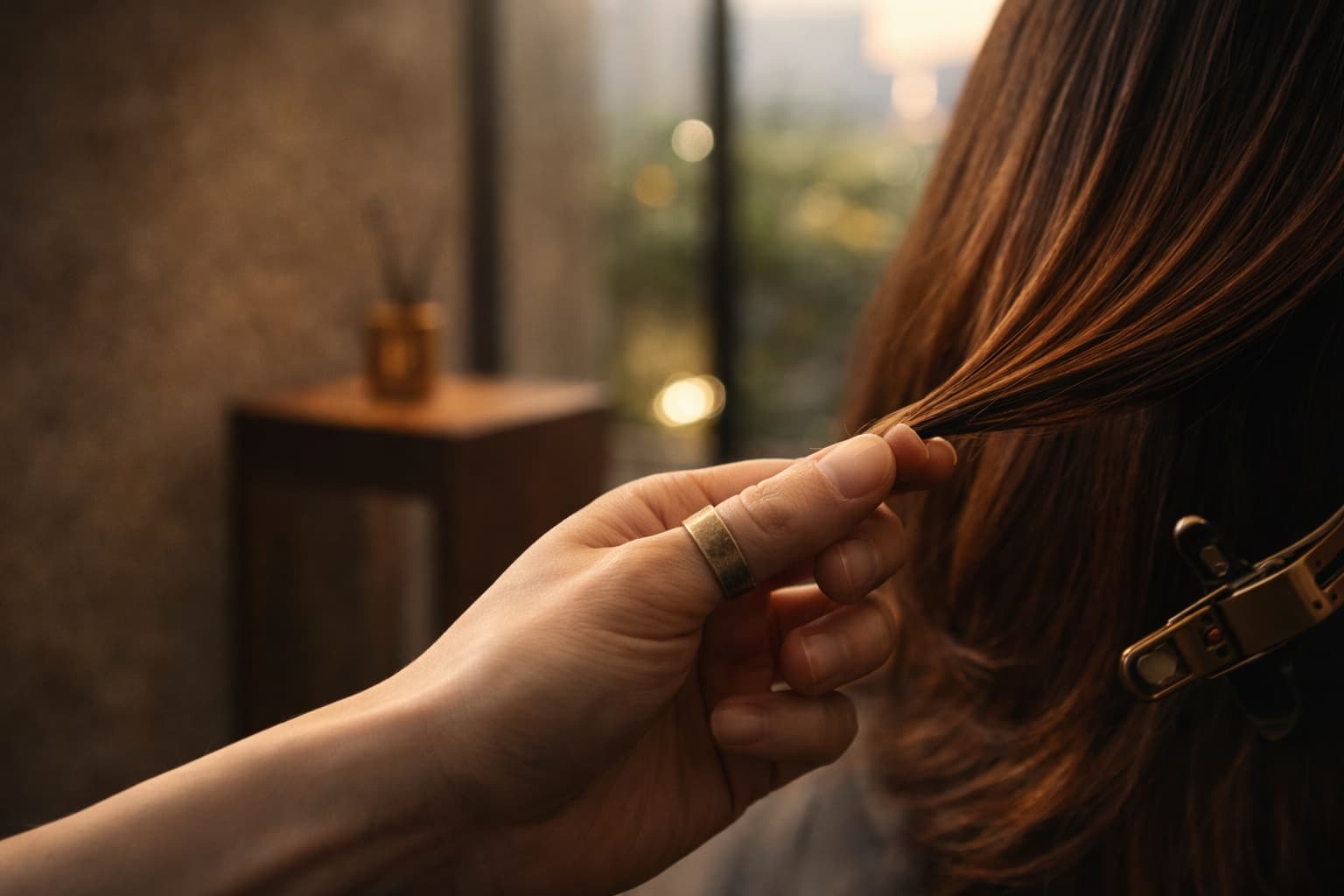 Artistic hair visual representing the JUNO HAIR Posco Intersection brand mood