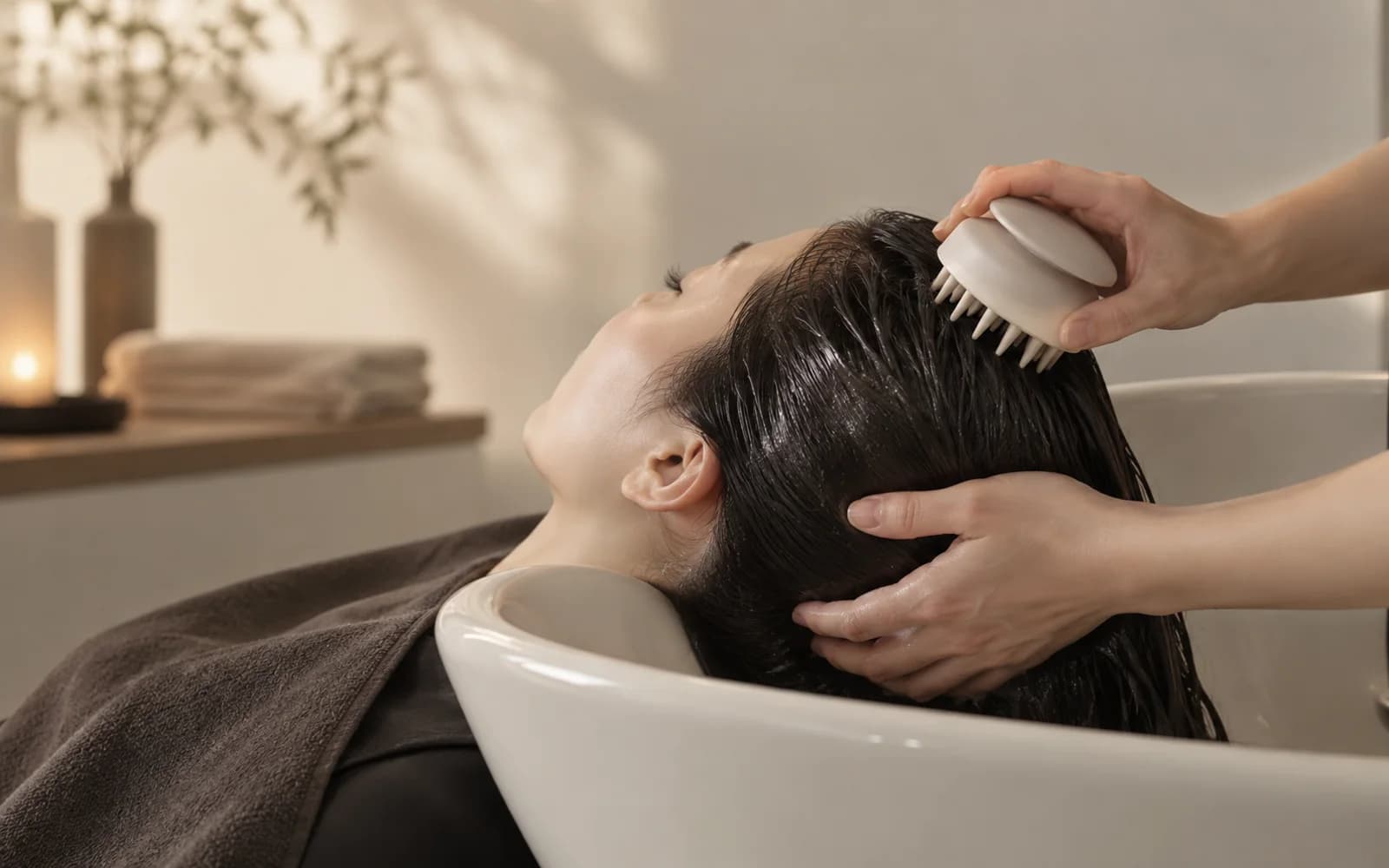 Editorial image for scalp brushing and conditioning